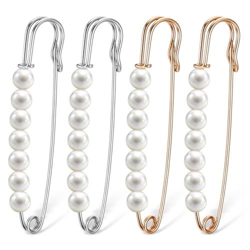 4 Stück Brosche Ausschnitt Verkleinern Broschen & Anstecknadeln Brosche Sicherheitsnadel Strass Pullover Clip Broschen Pins Pullover Schal Clips Brosche Kragen Clip Für Damen Hosen Rock Taille