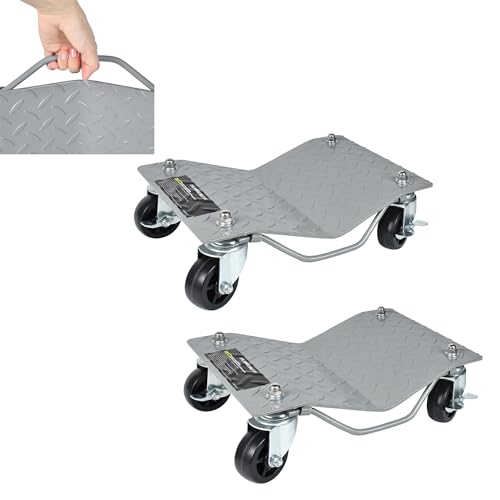 LILIIN 2X Auto Rangierhilfe Rangierhilfen Rangierwagenheber Rangierheber für PKW, LKWs, Traktoren Rangierroller Wagenheber mit jeweils 500 kg Traglast Mobile Reifenplattform