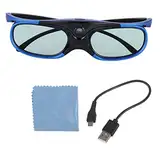 Zunate Universelle Aktive 3D-Shutter-Brille für DLP-Link-3D-Projektoren, Wiederaufladbare 3D-Brille, 1080P-Originallinse mit Hoher Transparenz, 178 ° Breiter Betrachtungswinkel