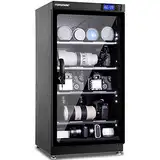 FORSPARK Kamera-Entfeuchtungs-Trockenschrank, 8 W, 100 l, geräuschlos und energiesparend, für Kameraobjektiv und elektronische Geräte, Schwarz