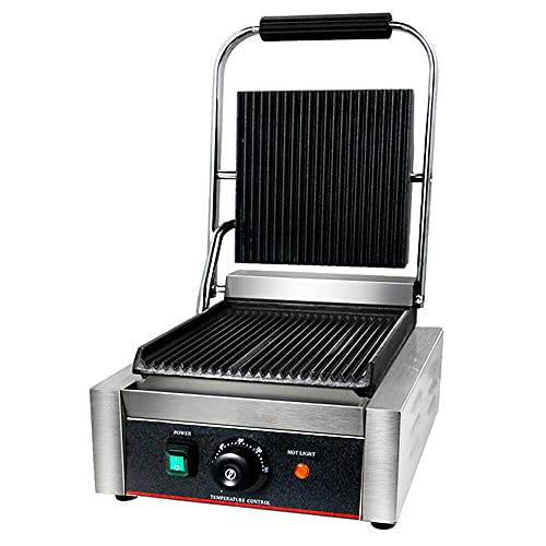 Profi 1800W Elektro Grillplatte Single Bräter Kochplatte Kontaktgrill Grill Toaster 0 to 300℃.