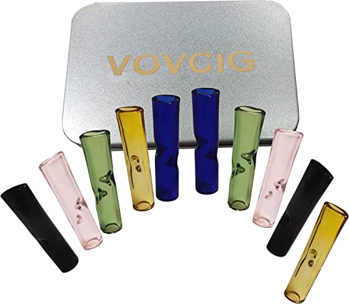 Wiederverwendbare Glasfilterspitzen, hocheffiziente Premium-Qualität, Glasfilterspitzen mit Metalldose, 10 Packungen (8 x 35 mm, flache Öffnung)