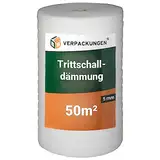 BB-Verpackungen 50 m² Trittschalldämmung 1,0 x 50 m (5 mm stark, sehr gute Schall- und Wärmedämmung) - Sets zwischen 25 m² und 250 m²