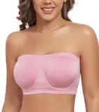 DotVol Damen Nahtlose Bügel Bandeau BH(Rosa L)