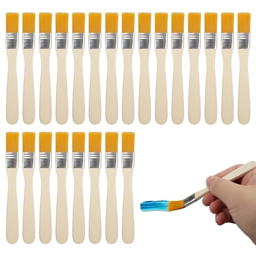 MytaYt 50 Stück Flachpinsel mit Holzgriff Malerpinsel Kleine Lasurpinsel Leicht und Langlebig Multifunktional Pinsel Set für DIY, Wandfarbe Lacke, Malerei, Kreidefarbe, Kunst Malerarbeiten