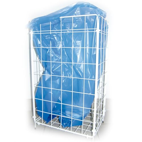 1 Stück Hygoclean Abfall-Gitterkorb | metall, weiß, L: 41cm, B: 25,5cm, H: 63cm, Drahtgitter-Abfallbehälter, Gitter-Abfallkorb für Müllbeutel, Metallgitterkorb, Sammelkorb