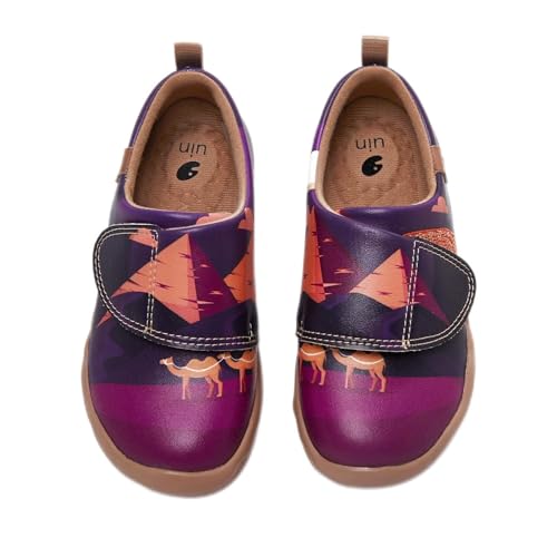 UIN Sunset In Pyramid Mädchen Leicht Loafer Schuhe Jungen Slip On Schuhe Lässige Wanderschuhe Reise Schuhe Segelschuhe Unisex Violett（25）