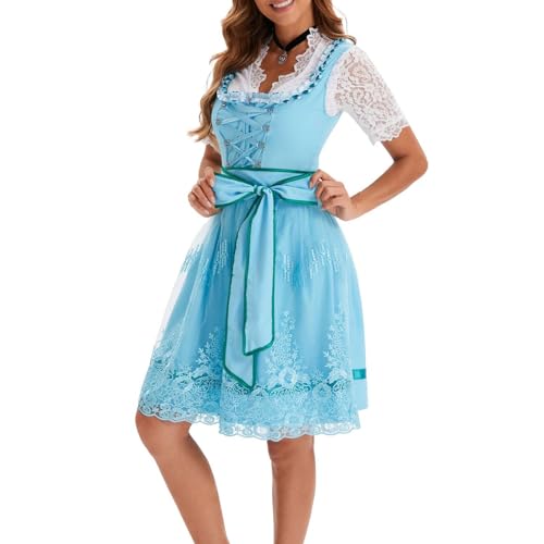 Harmony Dirndl Trachtenkleid Damen Midi Dirndl für das Oktoberfest - Entdecke stilvolle Trachtenmode! Blau dirndelkleider Damen schwarzer Body Damen