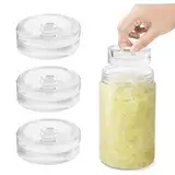 Winter Shore Fermentation Glas-Gewichte (4er-Pack) - Robuste Glasgewichte Fermentieren für Fairment Gläser mit Breiter Öffnung - Flacher Boden, Praktischer Knauf - Lebensmittelechtes Borosilikatglas