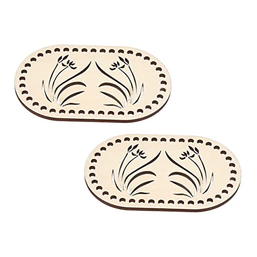 Operitacx 1 Satz Holzspäne Für Den Korbboden DIY Korbherstellung Handgemachte Korbherstellung Schließe Handtaschen Bettdecke Basen Taschenboden DIY Tasche Holzsockel Khaki 2 Stück