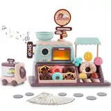 HOMCENT Doughnuts Set Spielzeug mit Sound, Rollenspiel Essen für Kleinkinder, Jungen und Mädchen, Geburtstagsgeschenke, 34 TLG