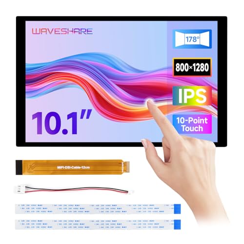 Waveshare 10.1inch DSI Capacitive Touch Display, 800x1280, IPS Panel, Optical Bonding Toughened Glass Panel, 10-Point Touch, for Raspberry Pi/RK3576/RK3506/ESP32-P4