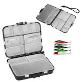 LINTRA Ngel Köder Box, Doppellagig Tackle Box Angeln, Multifunktional, 12 Fächer Köderbox Angeln, mit Handschlaufe, für Aufbewahrung von Köder oder Zubehör