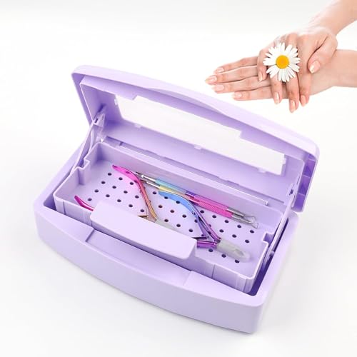 Nail Tools Sterilisator ，Sterilisatorbox der Nagelwerkzeuge, Speicherorganisator für Nagel, Pinzetten, Sterilisator Desinfektion für Kosmetik Nagel Fußpflege Sterilisationsgerät