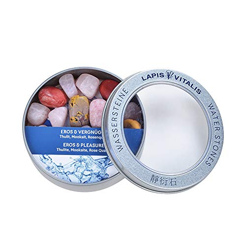 Lapis Vitalis Wassersteine Mischung Eros & Vergnügen - Energiesteine Set in einer edlen Metall-Geschenkdose - Ausgewählte Rohsteine - Stein Mischung aus Thulit, Mookait & Rosenquarz