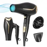 Travel hair dryer Reisefön mit Diffusor 2200W Reisefön Klappbar Klein Fön Ionen Haartrockner, Hairdryer mit 3 Temperatureinstellungen, Föhn Klappbar, Fön Leise Mit Heiß-/Kalttaste, Reiseföhn