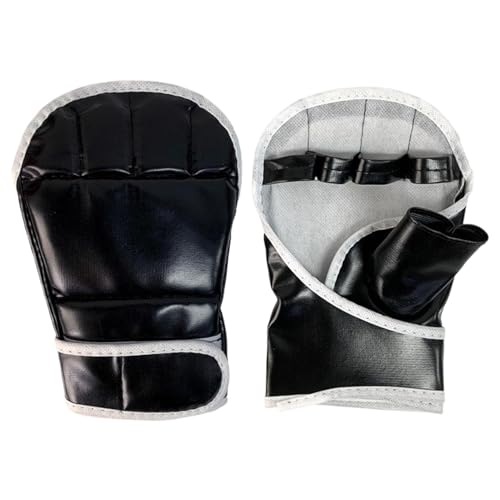 Kickboxhandschuhe Halbfinger - Bequeme Griffhandschuhe Grappling Sparring | Atmungsaktive Sparringhandschuhe mit Vliesfutter | Halbfinger Kickboxhandschuhe für Training und Wettkampf