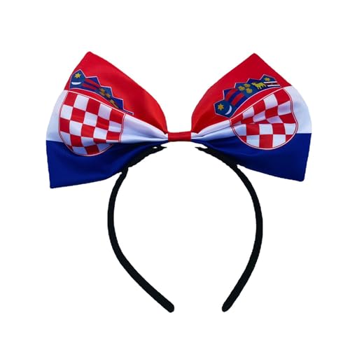 Euro 2024 Supporters Headband, Euro National Flag Hairband, Euro World Cup Football Party Costume for Women (Croatia)