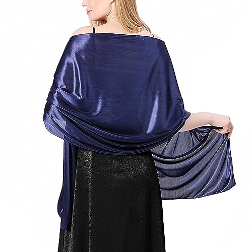 Ladiery Damen Seide Satin Stola Festlich,Shawl für Brautkleider Abendkleider Sommer Elegante Party Weicher Schal