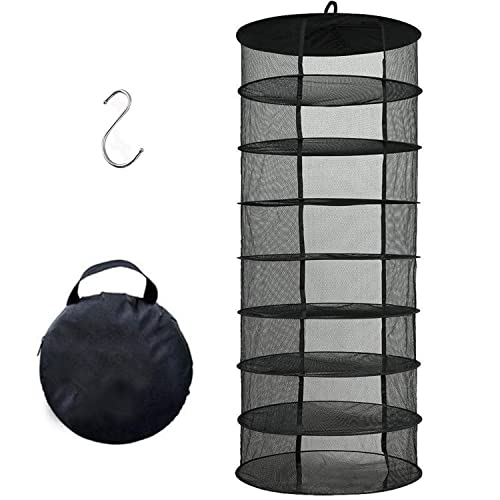 Desy & Feeci Hängendes Kräuter-Trockennetz 8-lagiger Pflanzennetz-Trockenständer Für Kräuter, 2ft Plant Hanging Mesh Trockennetz Schwarz(H160*D60 cm)