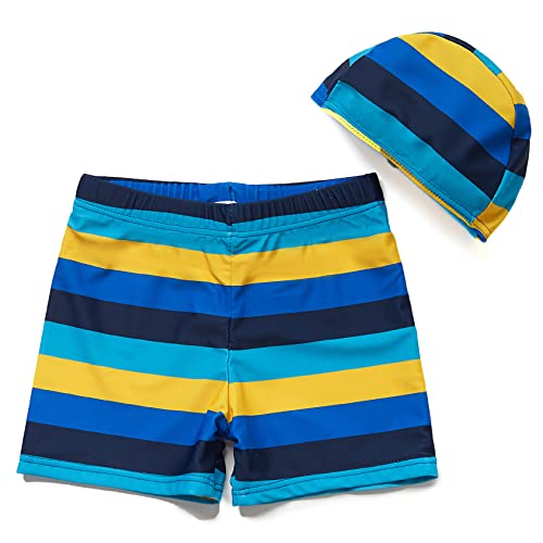 Mazuliso Baby Jungen Badehose UPF50+ Kleinkind Strand Shorts UV Badekappe Sonnenschutz(BUGL,6-9 Months)