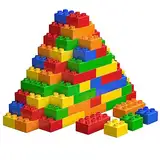 WYSWYG Große Bausteine-Set, 50 Teile Steine in 5 Farben, Kompatibel - Ideal für Kinder ab 2 3 4 Jahre
