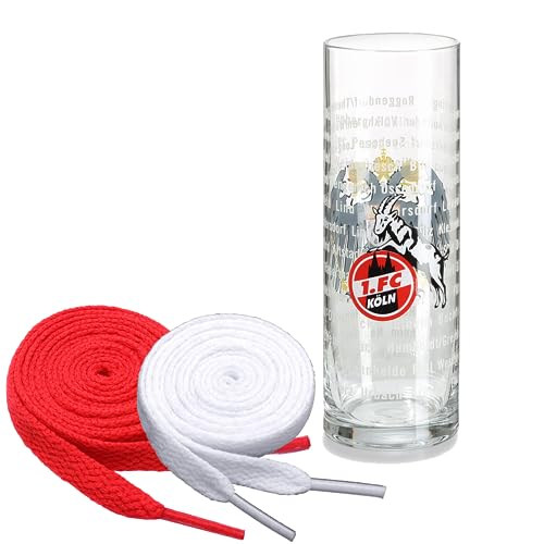 King of Trade 1. FC Köln Kölschglas Limited Edition 14 + 2 Paar Fan-Schnürsenkel