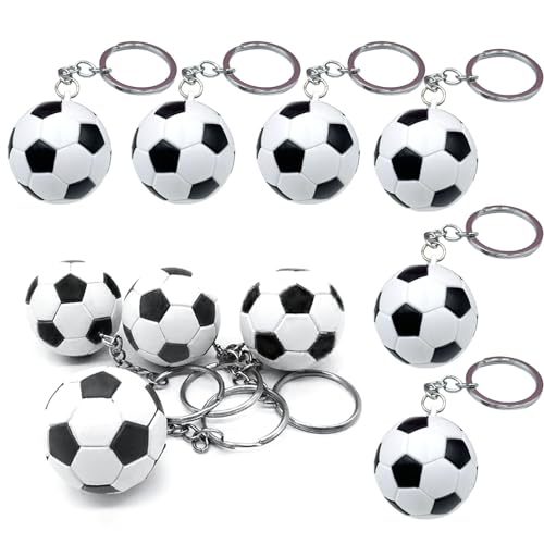 Gativs Fußball Schlüsselanhänger 10 Stück Fußball Stressball Sport Ball Schlüsselanhänger Fußball Anhänger Party Geschenk Schlüsselanhänger fußballfans Schlüsselanhänger für Schule Fußballclub