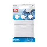 Prym Knopfloch-Elastic mit 3 Knöpfen 12 mm weiß, Plastic