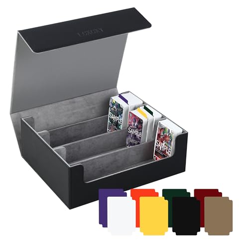 LCXCXY Sammelkarten-Aufbewahrungsbox, großvolumige Card Deck Box für 1800+ Karten, magnetische Kartenbox Spielkarten mit 8 Kartentrenner, Deckbox für MTG, YuGiOh, TCG und andere Kartensammlungen