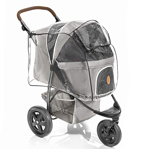 Regenschutz für Hundebuggy TOGfit - Regenverdeck mit Fenster, Belüftungsnetz und aufklappbarem Einstieg - passt ideal auf Hundewagen Pet Roadster