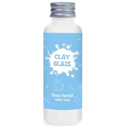100ml Air Dry Clay Glaze, Clay Varnish for Air Drying Clay, Creating The Perfect Clay Craft,Clear Varnish for Craft Pottery Waterproof & Gloss (Gloss)