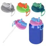Trendecor 4 Stück Dosendeckel mit Strohhalm, Silikon Getränkedosen Verschluss Auslaufsichere Bierdosen Bpa Free Wiederverwendbares Silikon Getränkezubehör für Bier Getränke Limonade Saft