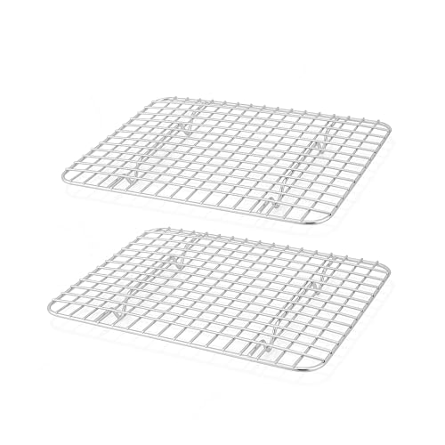 Homikit Abkühlgitter 2er Set, Edelstahl Klein Kuchengitter Auskühlgitter, Rechteckig Backgitter für Backen Kühlen, 22,2x16x1,8cm, Spülmaschinenfest