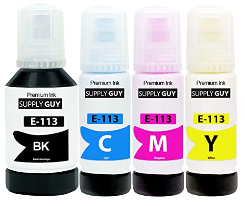 Supply Guy 4X Tinte kompatibel mit Epson 113 Multipack für Ecotank ET-16150 ET-5100 ET-5150 ET-5160 ET-5170 ET-16600 ET-16650 ET-5800 ET-5800 Series ET-5850 ET-5880 L-15150 ET-15000 ET-5800 (337ml)