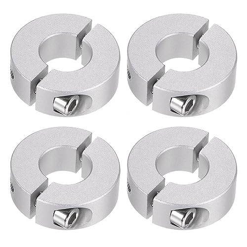 QUARKZMAN 4Stk Doppel Spaltwelle Kragen für 16mm Welle Set Schraube Klemmkragen 35mm AD 12mm Breite für Stopfen Positionshalter Zahnräder Maschine Hilfsmittel Industrie Eloxierung