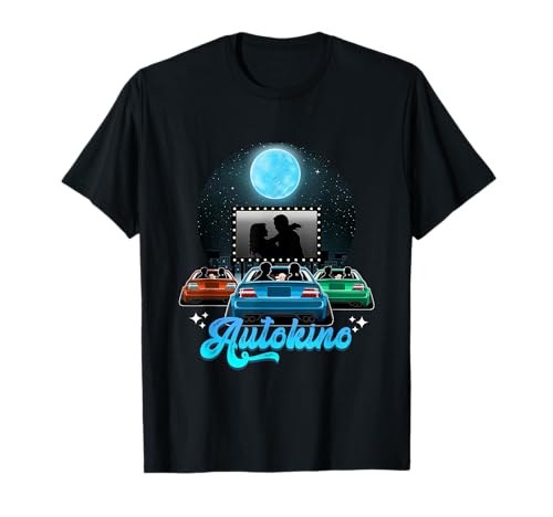 Autokino Liebesfilm Date-Night Film-Liebhaber Autos Popcorn T-Shirt