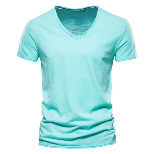 Generisch Herren T-Shirt bequemes Oberteil aus Bio Baumwolle, legeres Kurz T Shirt Baumwolle Tshirts Weiss Coole Oversize T-Shirts Herren Schwarz, Weiß & Grau Basic