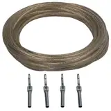 Zollseil nach Maß Meterware 6mm Ø Planenseil mit Drahtseileinlage Zollschnur Kabel Seil PKW LKW Auflieger Anhänger mit 4X Haken oder Zollseilendstück (10m + 4X Simplexhaken)