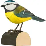 WILDLIFEGARDEN Wildlife Garden WG402 DecoBird Blaumeise - Handgeschnitzter Dekorative Vogel aus Holz - Kleine Europäische Vögel
