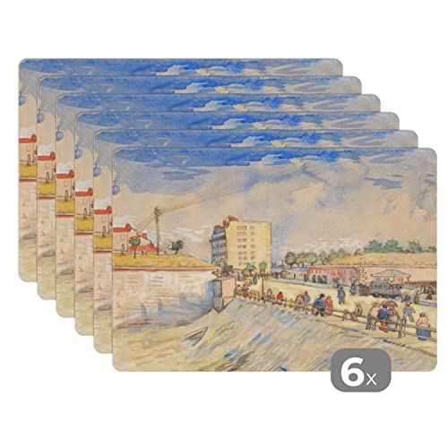 Placemats Platzdeckchen Platzset Tischset 6-teilig Tischdeko Untersetzer 45x30 cm Tor in den Verteidigungsanlagen von Paris - Vincent Van Gogh