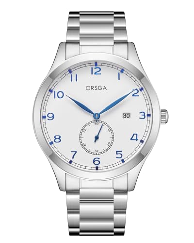 CIVO Herren Uhr Edelstahl Armbanduhr: Analog Herrenuhr - Silber Weiß Quarz Männer Uhren