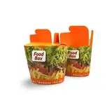 500 Stück Dönerboxen Guten Appetit (26 OZ), 750 ml Beschriftung Guten Appetit Foodbox Asiabox Nudelbox Kebab Faltbox Pappbox