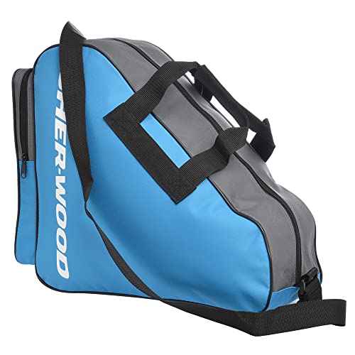 Sherwood Schlittschuhtasche, Inliner-Tasche für Erwachsene und Kinder, Eishockey-Bag, ideal für Rollschuhe und Eislaufschuhe (Blau)