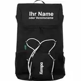 Kempa Rucksack Sportrucksack schwarz mit Ballnetz + Aufdruck Name