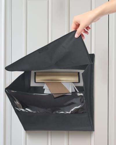 Uniclife Briefkasten Catcher für Tür, große Kapazität Brief Catcher Briefkasten Catcher, Haustür Post Catcher mit Haken und Schleife Befestigungen, Indoor Mail Catcher Tasche für kleine Pakete