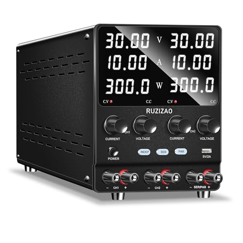 RUZIZAO Dual Labornetzteil 30V 10A Seriell Parallel Einstellbares Labornetzgerät 60V 10A/30V 20A Encoder Einstellung DC Regelbar Netzgerät Dual Spannung Aktuell Vier in Einem Labor-Gleichstromnetzteil