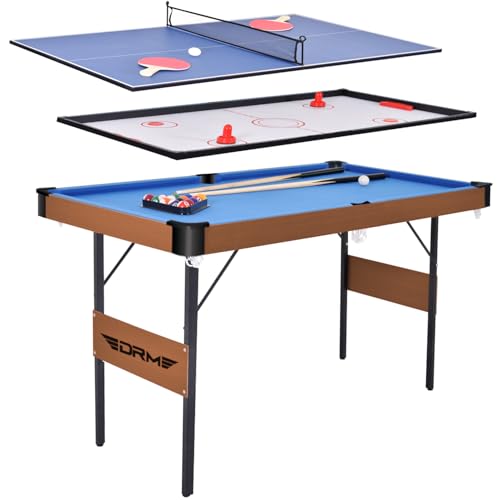 OYE 55Inch 3 in 1 Combo Spieltisch, Faltbarer Billardtisch/Billardtisch, Hockeytisch, Tischtennistisch mit allem Zubehör