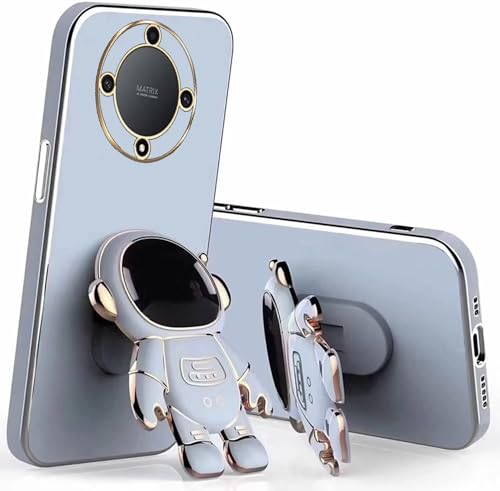 Miagon Kreativ Astronaut Ständer Hülle für Honor Magic 5 Lite 5G,Cute Mädchen Dünn Galvanisierte Schutzhülle Weiches Case Bumper mit Astronaut Halter Kickständer