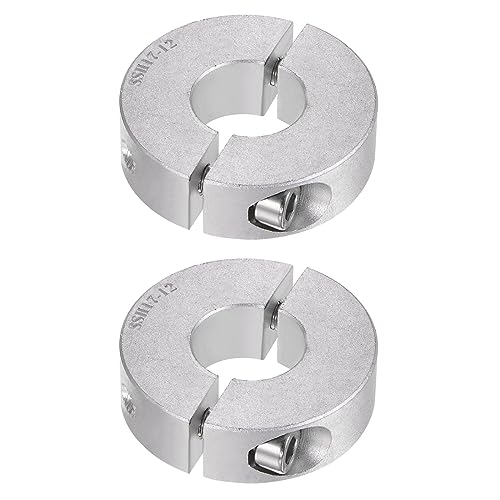 QUARKZMAN 2Stk Doppel Spaltwelle Kragen für 17mm Welle Set Schraube Klemmkragen 40mm AD 12mm Breite für Stopfen Positionshalter Zahnräder Maschine Hilfsmittel Industrie Eloxierung